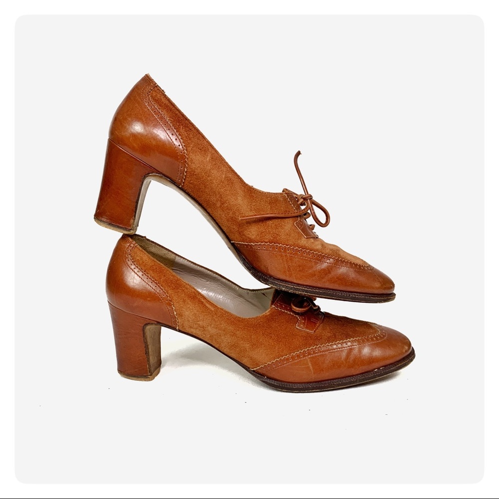 FERRAGAMO Oxford Heel Shoes Size 5.5 B  248RE